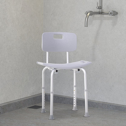 Silla De Ducha Homcom Aleación De Aluminio, Pe Gris 43x50,6x88 Cm_1