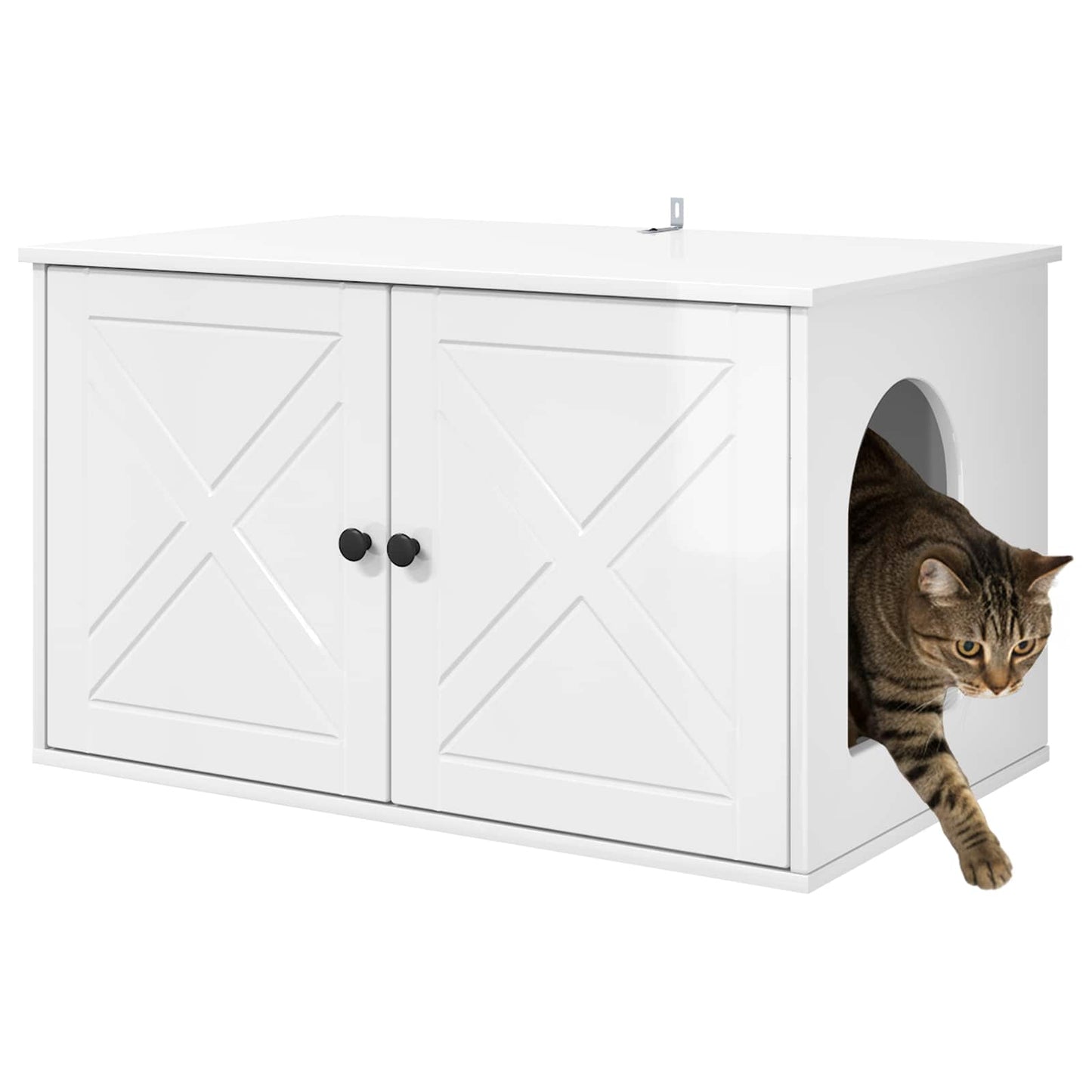Casa Para Gatos Brillante 85 X 55 X 50 Cm Madera De Ingeniería_2