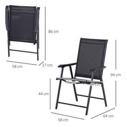 Outsunny Conjunto De 2 Sillas Plegables Con Reposabrazos Para Jardín O Terraza_2