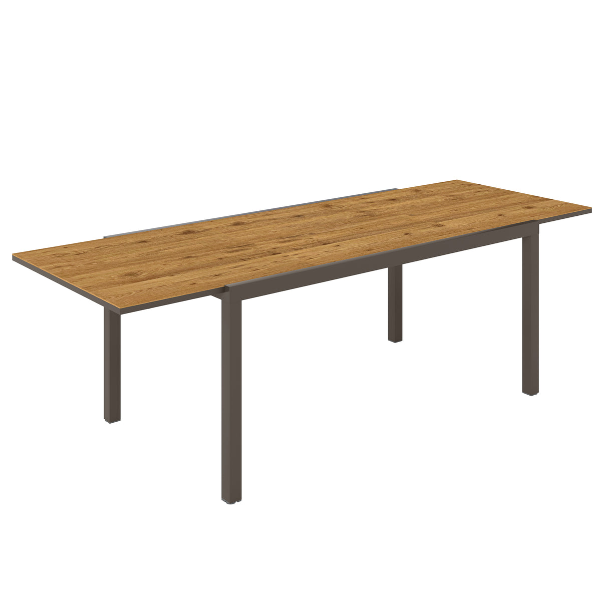 Mesa Jardín Extensible Outsunny Aluminio, Dpc Marrón 240x90x74 Cm_0