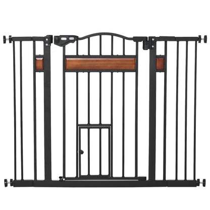 Pawhut Barrera De Seguridad Extensible Para Puertas Y Escaleras 93x76,2 Cm Negro_1