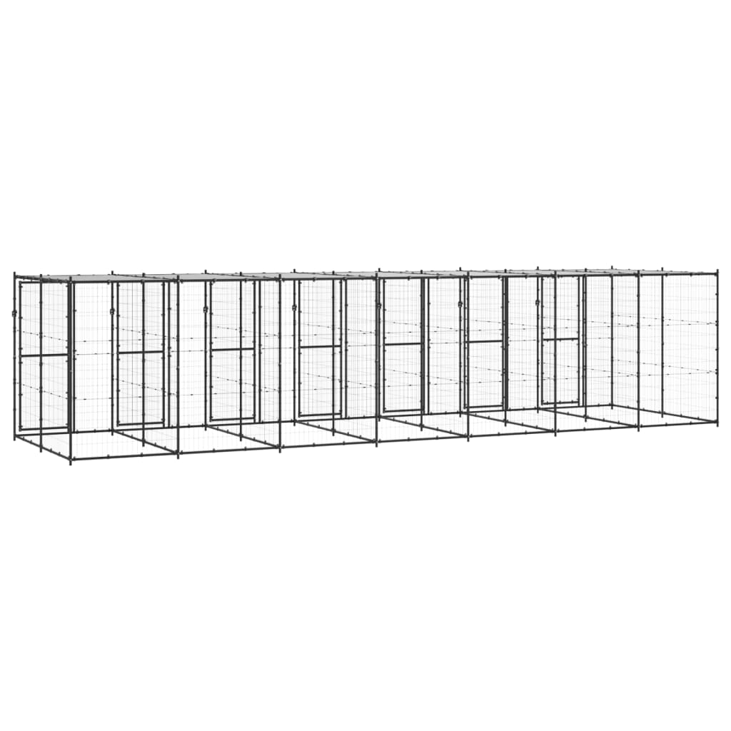 Perrera De Exterior De Acero Con Techo 16,94 M²_3