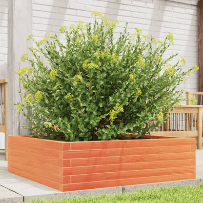 Jardinera De Madera Maciza Pino Marrón Cera 80x80x23 Cm_1