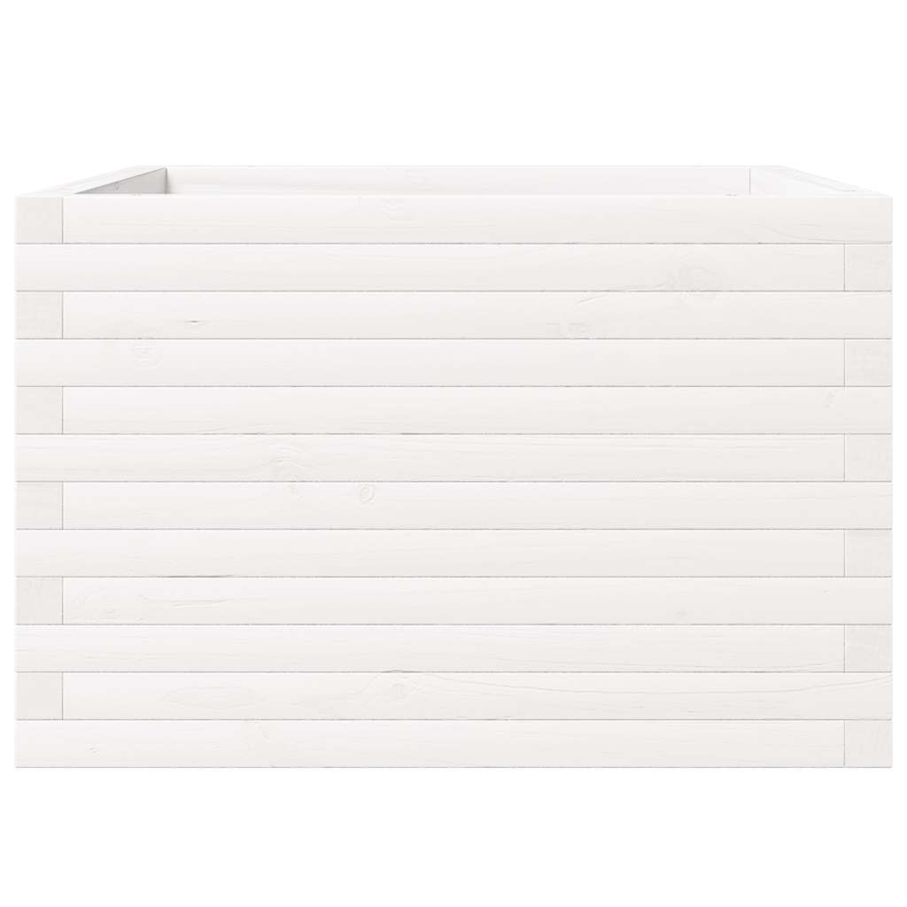 Jardinera Madera Maciza De Pino Blanco 70x70x46 Cm_4