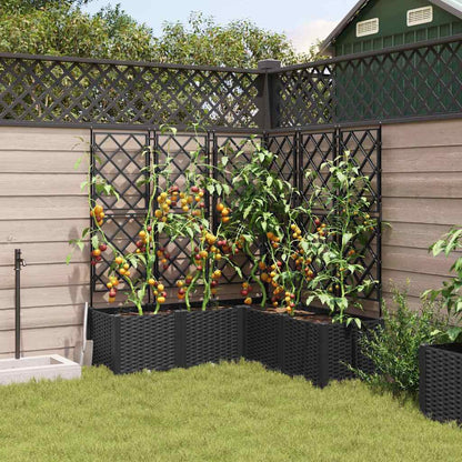 Macetero De Jardín 5 Uds. Negro 120 X 120 X 143 Cm Pp_2