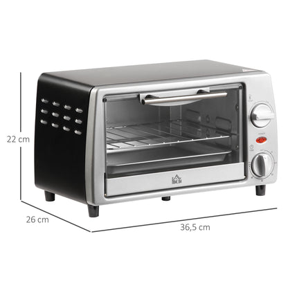Homcom Horno Eléctrico Sobremesa 10 L 750w Temperatura 230 ℃ 36,5x26x22 Cm Plata_2