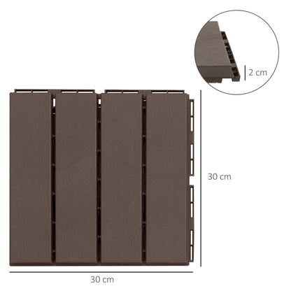 Outsunny Baldosas Cuadradas Para Suelos 30x30 Paquete De 9 Piezas Cubre 0.81 M²_2