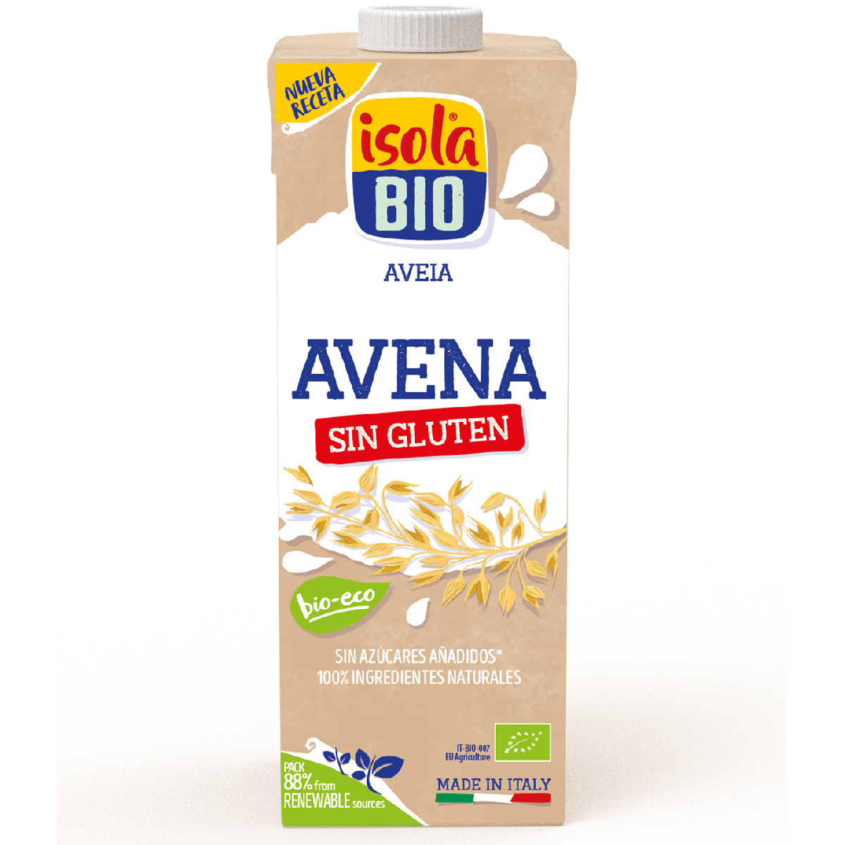Bebida de Avena BIO sin gluten Isola Bio 1 L