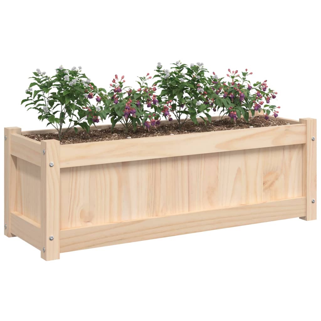 Jardinera De Madera Maciza De Pino 90x31x31 Cm_3