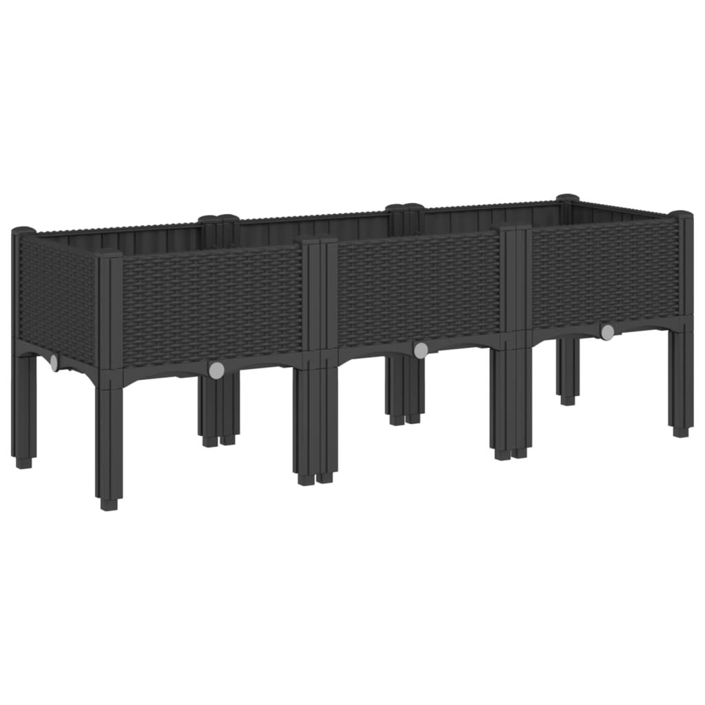 Jardinera Con Patas Pp Negro 120x40x42 Cm_0
