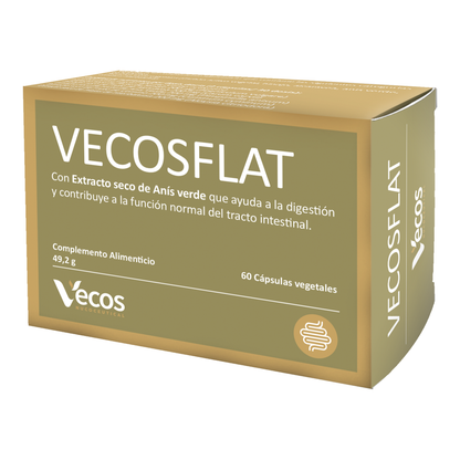 Vecosflat Vecos 60 Cápsulas | Digestión, Gases E Hinchazón | Carbón Activo Y Plantas Digestivas_0