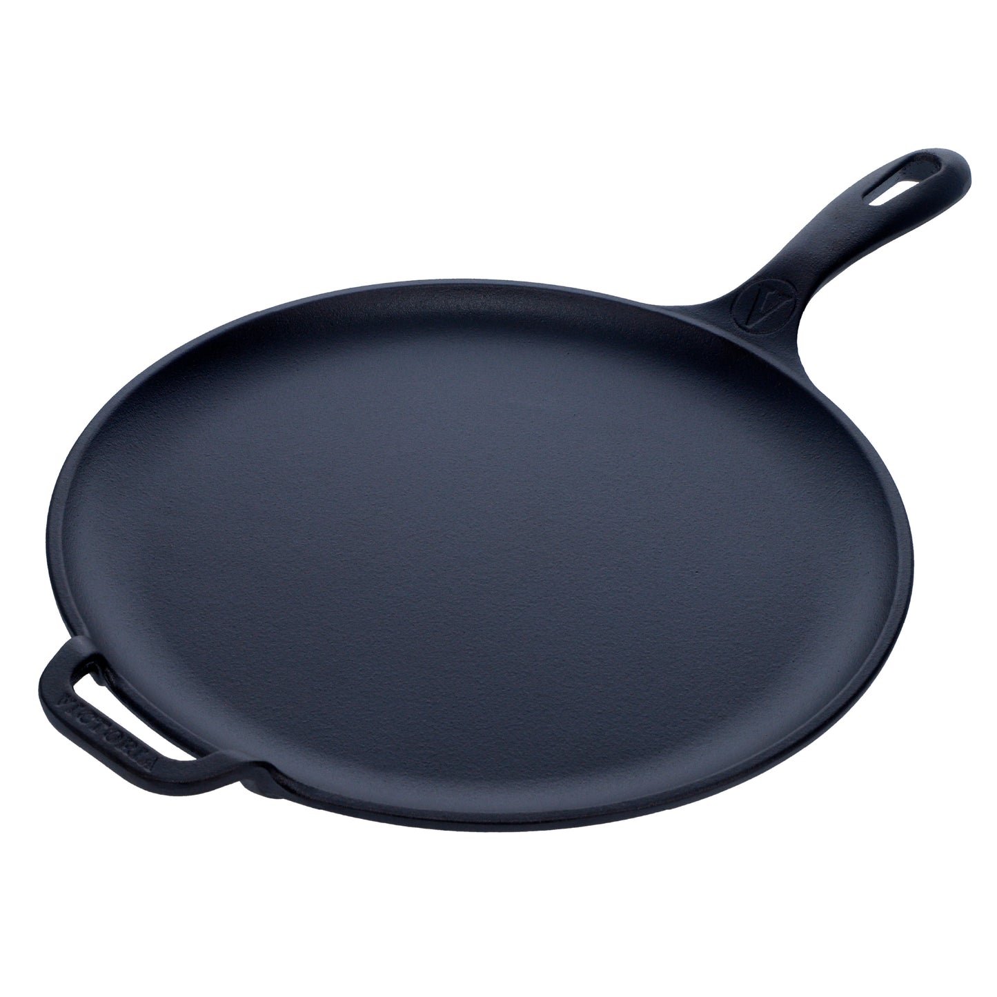 Victoria Plancha Cocina Inducción Comal Hierro Fundido Curado Para Pizza, Tortillas 30cm Fuego, Barbacoa, 35891, Negro_0