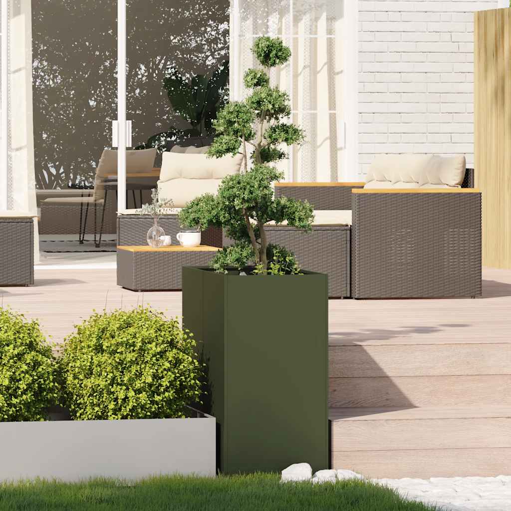 Jardinera Acero Verde Oliva 40x80x80 Cm_2