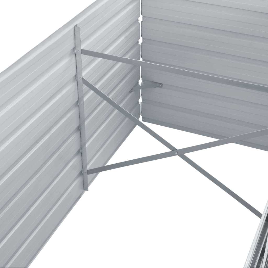 Arriate De Jardín De Acero Galvanizado Gris 240x80x77 Cm_4