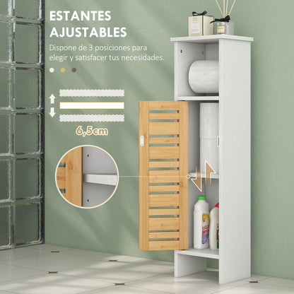Homcom Conjunto De 1 Mueble Bajo Lavabo Y 1 Columna De Baño Blanco Y Natural_3