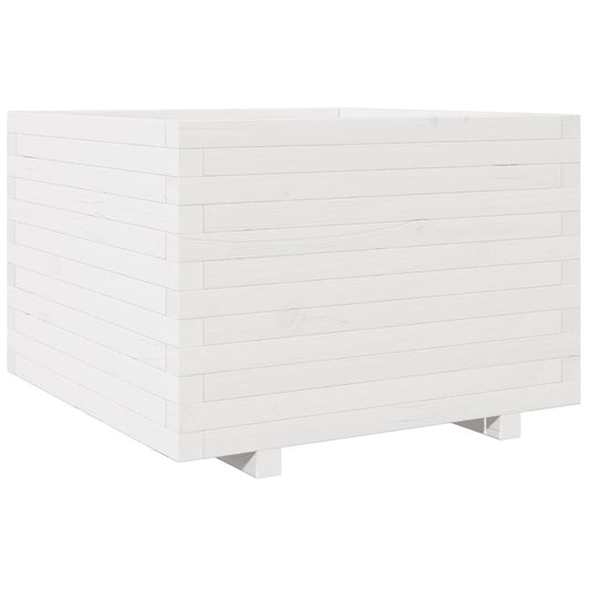 Jardinera Madera Maciza De Pino Blanco 70x70x49,5 Cm_0
