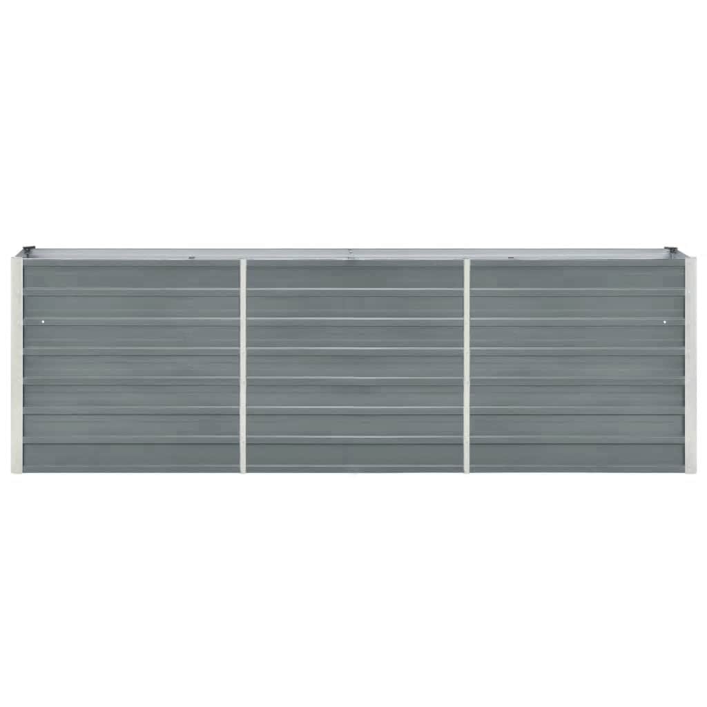 Arriate Elevado De Jardín Acero Galvanizado Gris 240x40x77 Cm_3