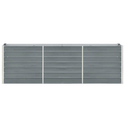 Arriate Elevado De Jardín Acero Galvanizado Gris 240x40x77 Cm_3