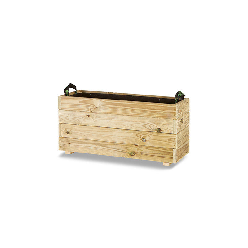 Jardinera Rectangular De Madera Tratada Para Exterior Ghio Hortalia 80x30x40 Cm_0