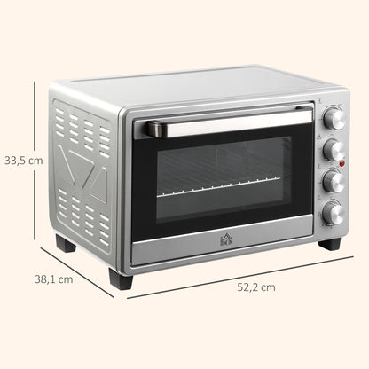 Homcom Mini Horno Eléctrico 32l 1600w 52,2x38,1x33,5 Cm Plata_2