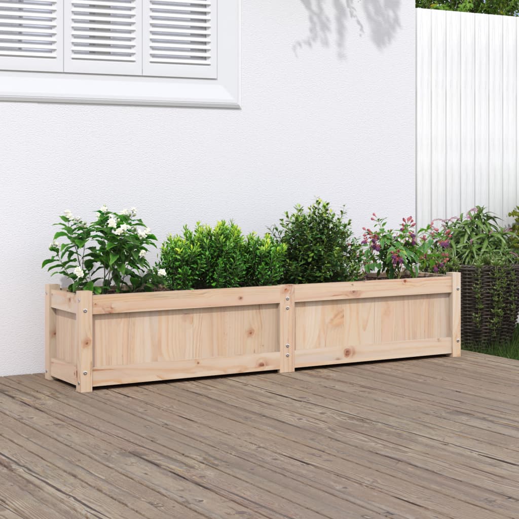 Jardinera De Madera Maciza De Pino 150x31x31 Cm_1