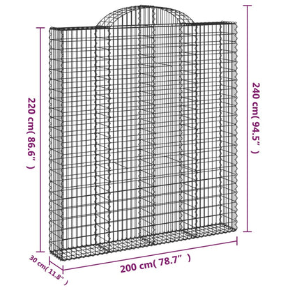 Cestas De Gaviones 6 Uds Forma De Arco Hierro 200x30x220/240 Cm_5