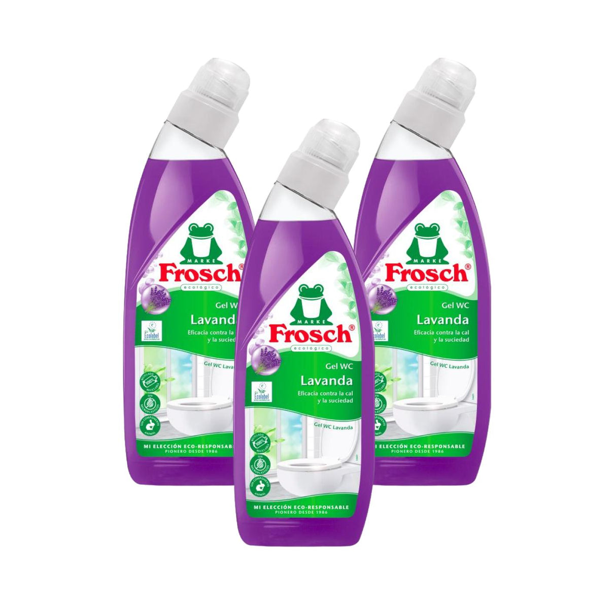 PACK 3 X Gel limpia WC Lavanda Eco Frosch 750 ml