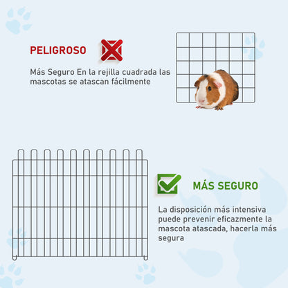 Pawhut Parque Perros Plegable Cerca Entrenamiento Mascotas 8 Vallas 71x61cm_4