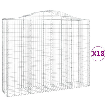 Cestas Gaviones 18 Uds Forma De Arco Hierro 200x50x160/180 Cm_0