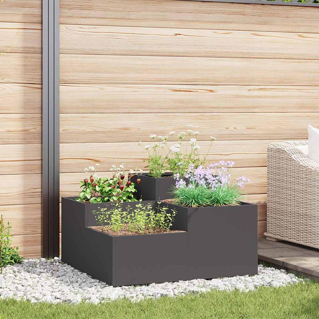 Maceta Para Jardín Negro 80 X 80 X 48 Cm Acero_1