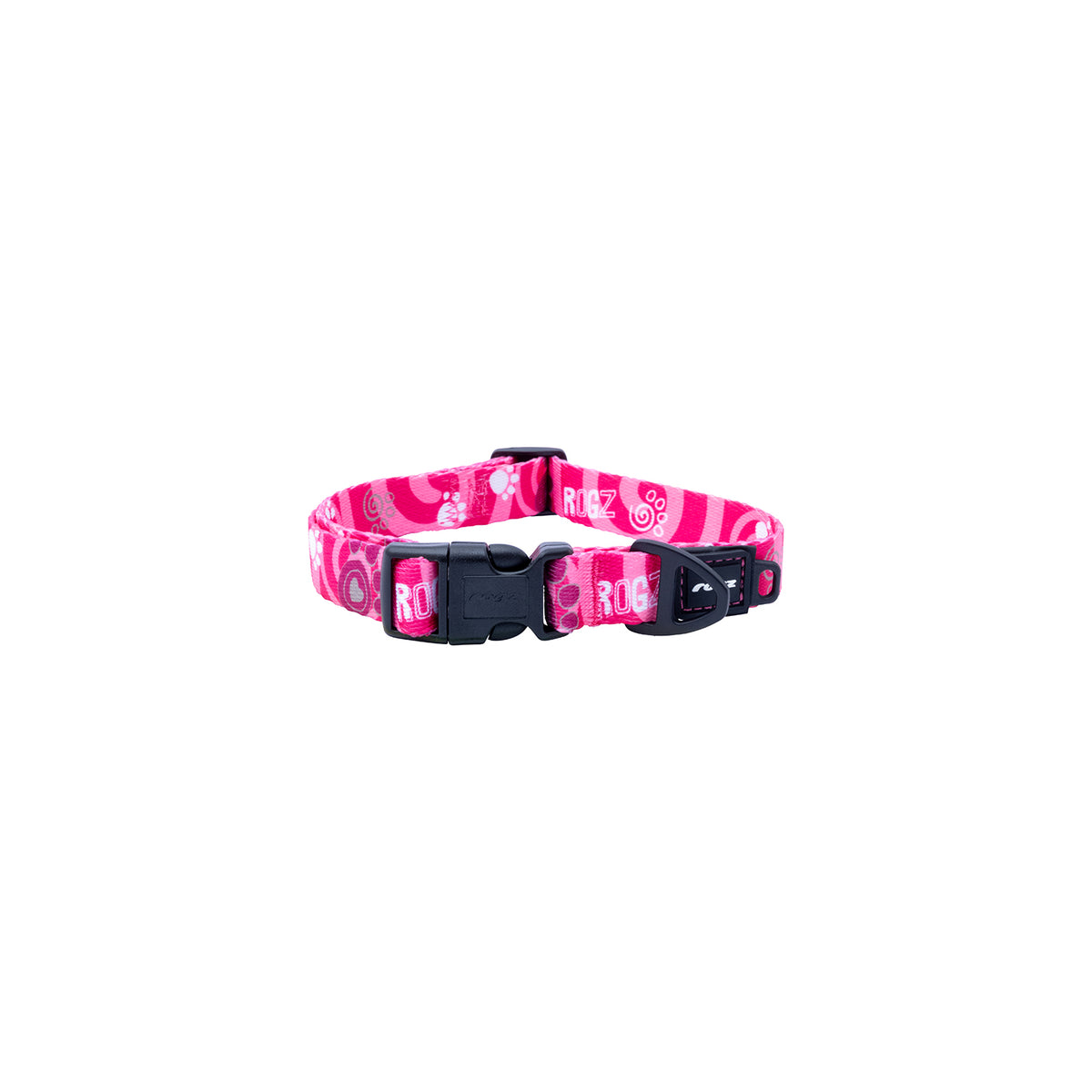 Collar Para Perro, Modelo Fusion De Rogz, Estampado Huellas Rosa. Talla S (8-14kg)_1