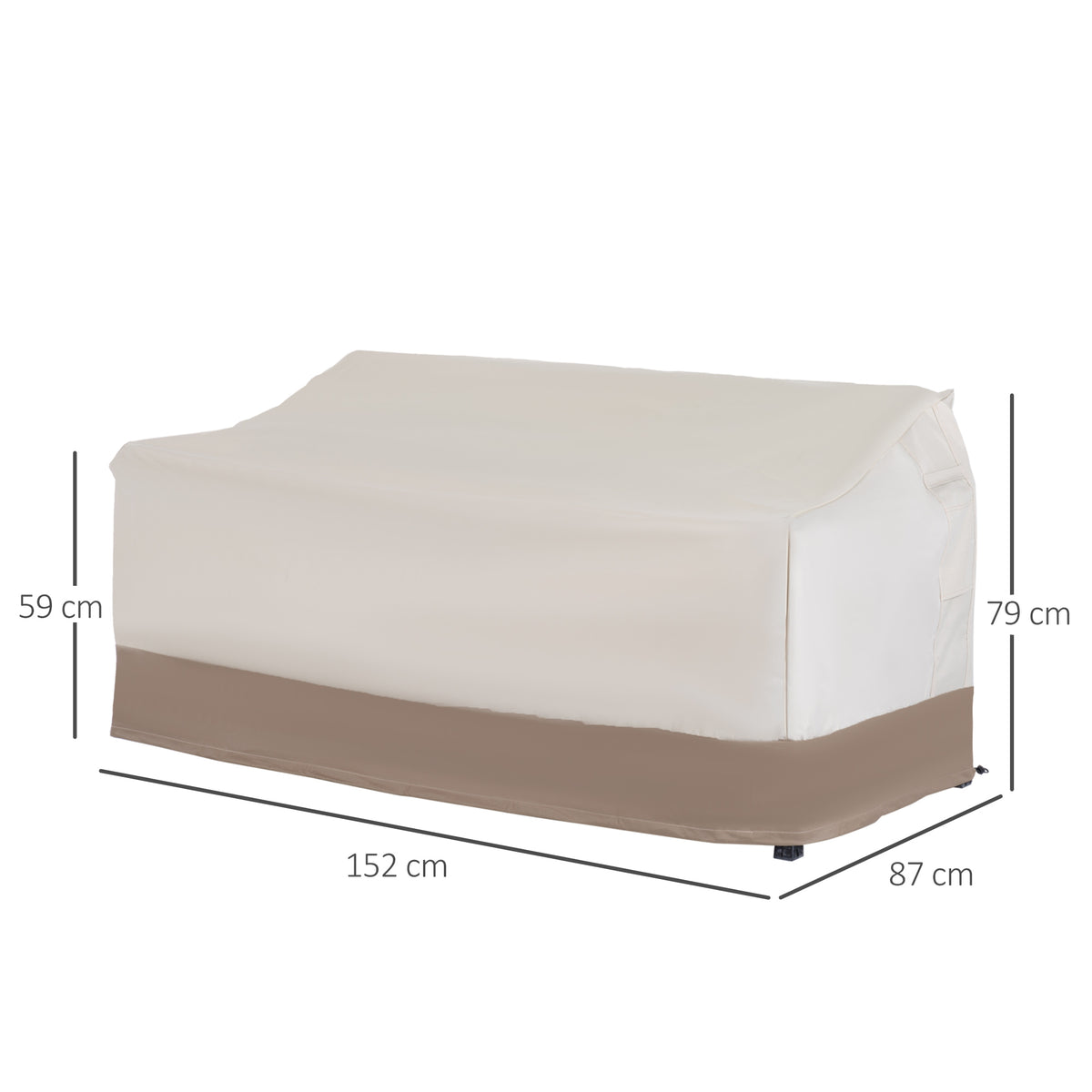 Outsunny Funda Protectora Para Banco 2-3 Plaza Cubierta Mueble Impermeable_2
