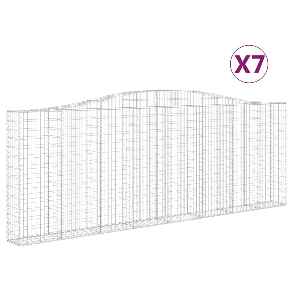 Cestas Gaviones 7 Uds Forma De Arco Hierro 400x30x140/160 Cm_0