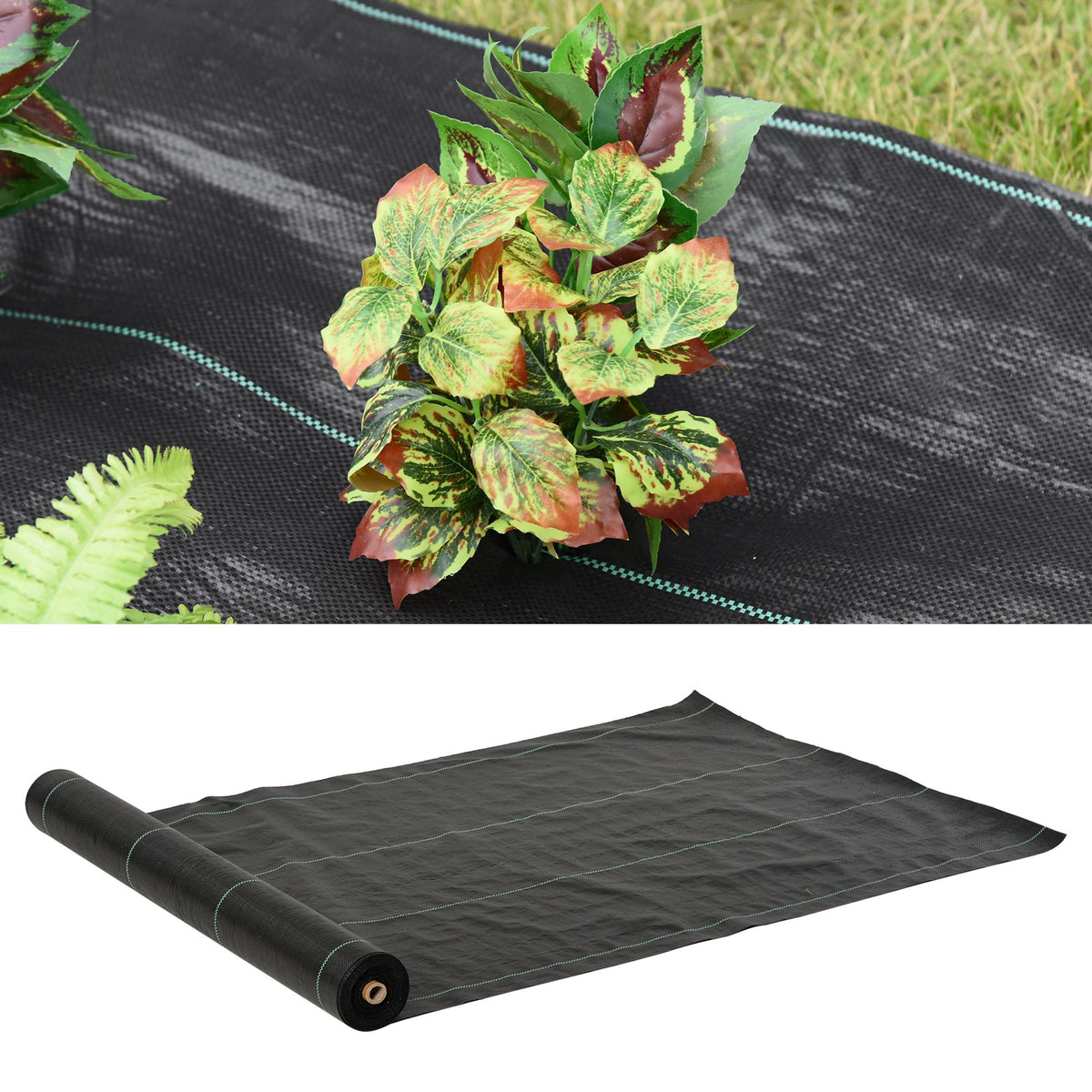 Rollo De Malla Geotextil Outsunny Negro 100x5000 Cm_1