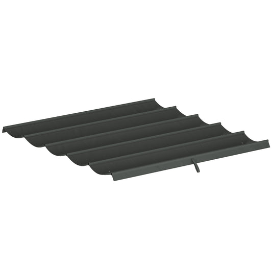 Cubierta Para Pérgola Outsunny Tela Poliéster Gris Oscuro 250x255x6 Cm_0