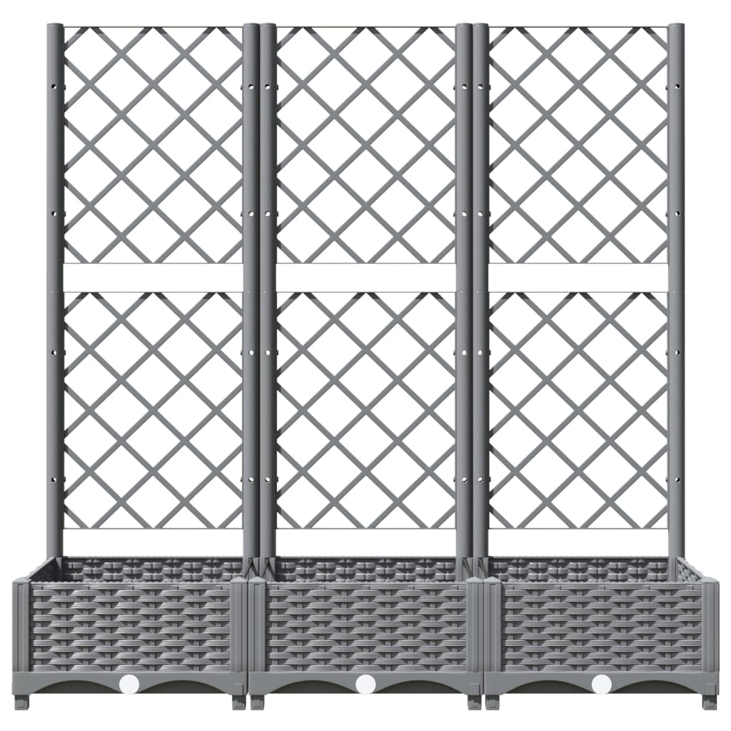 Jardinera Con Enrejado Pp Gris Claro 120x40x121,5 Cm_2