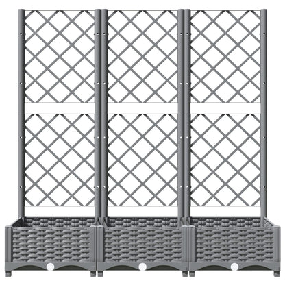 Jardinera Con Enrejado Pp Gris Claro 120x40x121,5 Cm_2