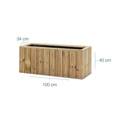 Jardinera De Madera Para Exterior Atrium Hortalia 100x34x40 Cm_5