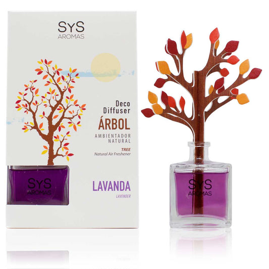 Ambientador Difusor Árbol Lavanda Deco Diffuser SYS Aromas 90 ml | Aroma Floral y Agreste | Relajante_0