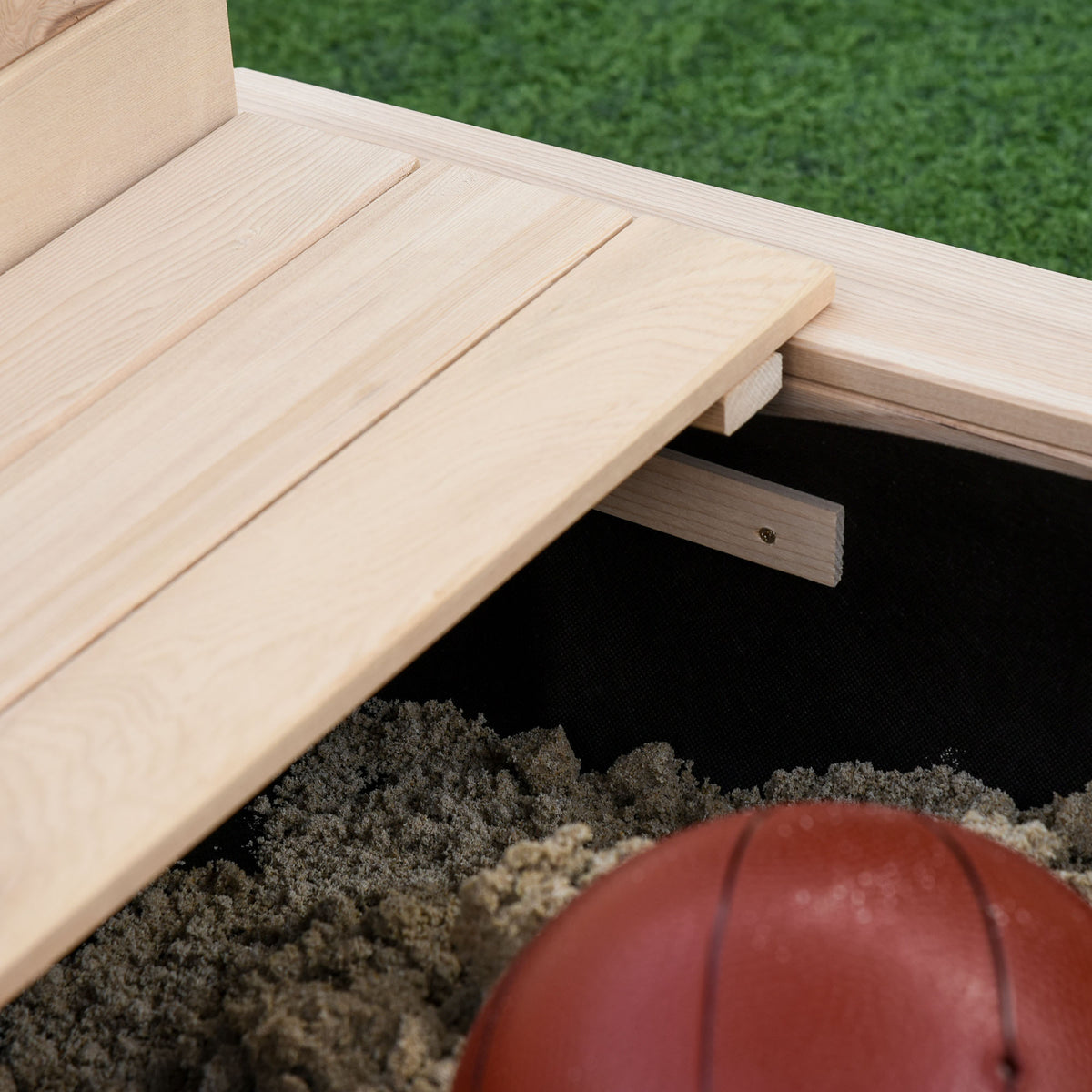 Outsunny Arenero Para Niños De Madera Con Toldo Ajustable 106x106x115 Cm_4
