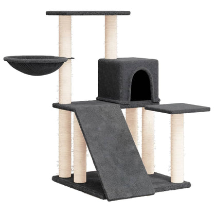 Rascador Para Gatos Con Postes De Sisal Gris Oscuro 82 Cm_0