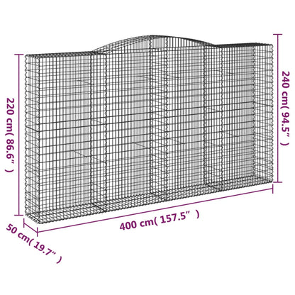 Cestas De Gaviones 2 Uds Forma De Arco Hierro 400x50x220/240 Cm_5