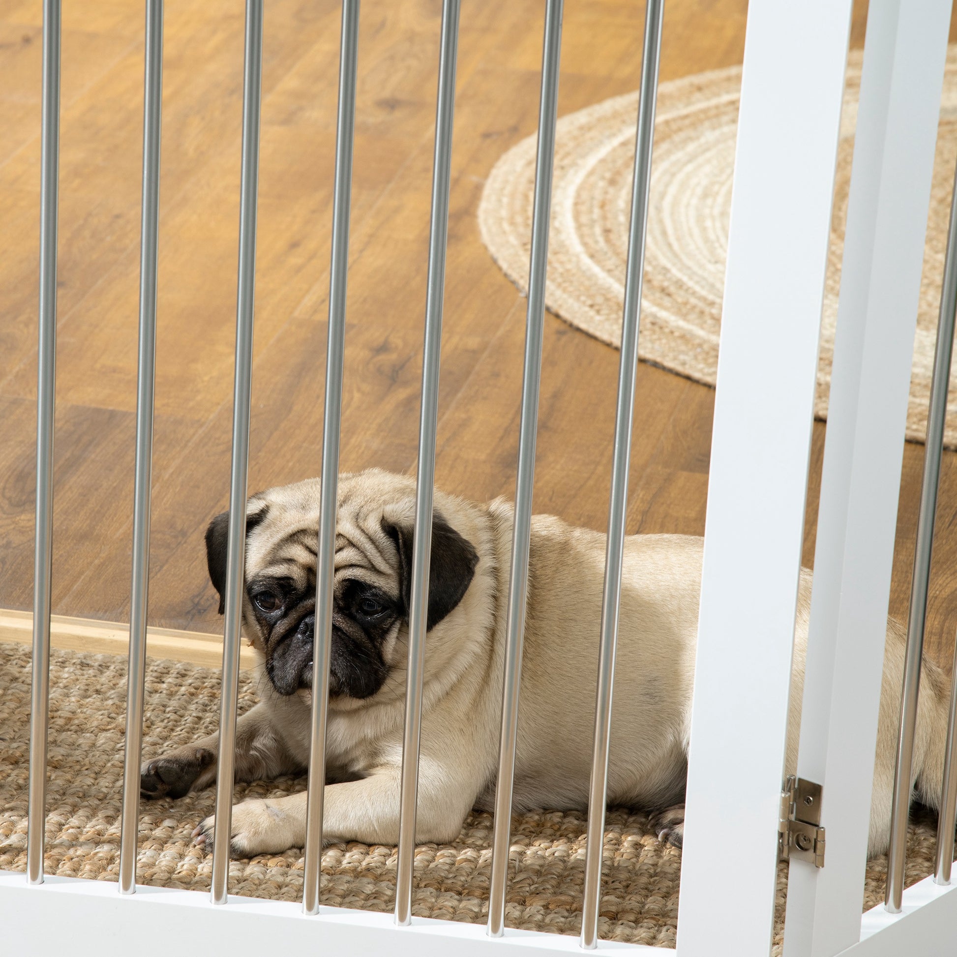 Pawhut Barrera De Seguridad Para Perros Plegable 154x30x80 Cm Con Soporte De Pie_3