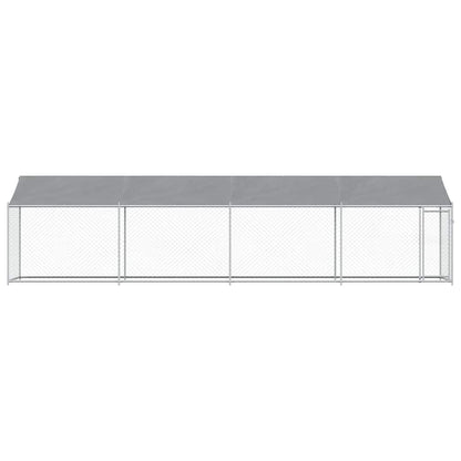 Jaula De Perros Techo Y Puerta Acero Galvanizado Gris 8x2x2 M_3