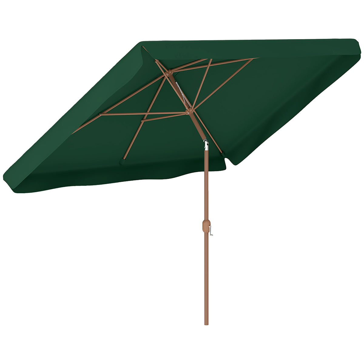 Outsunny Sombrilla De Terraza Exterior 300x200 Cm Con Ángulo Ajustable Verde_0