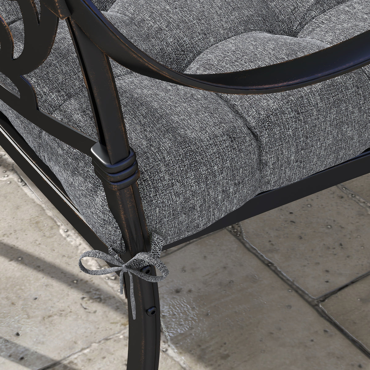 Outsunny Conjunto De Cojines Para Sillas De Comedor 48x48x10 Cm Gris_4