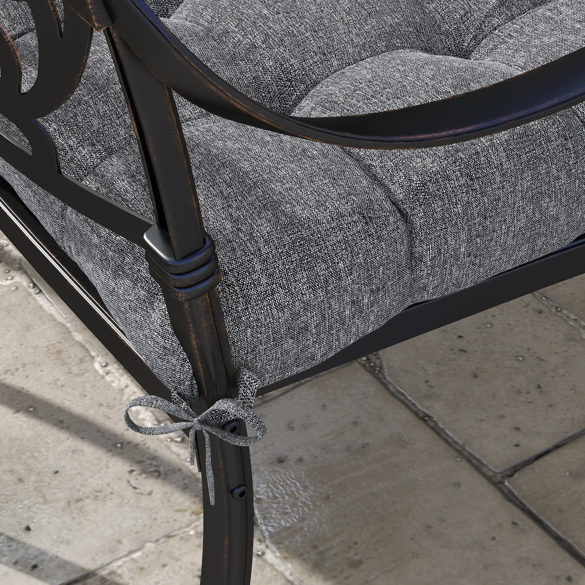 Outsunny Conjunto De Cojines Para Sillas De Comedor 48x48x10 Cm Gris_4