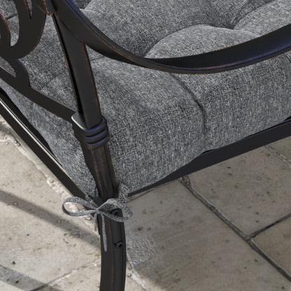 Outsunny Conjunto De Cojines Para Sillas De Comedor 48x48x10 Cm Gris_4