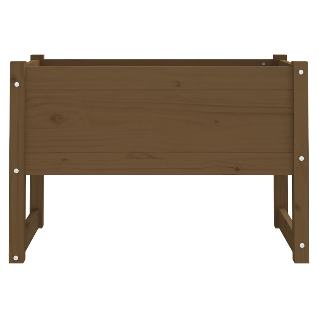 Jardinera Madera Maciza De Pino Marrón Miel 78x40x52 Cm_3