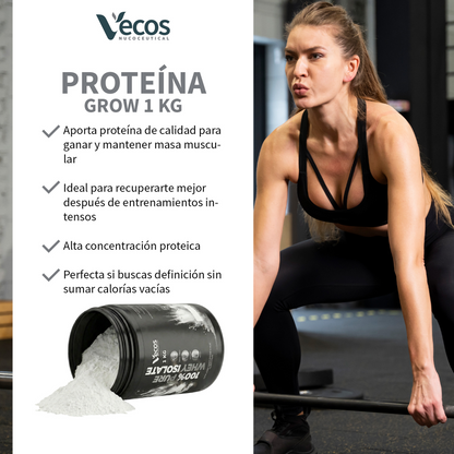 100% Pure Whey Isolate Vecos 1 Kg | Proteína Aislada Para Masa Muscular | 27,9 G Por Toma_3